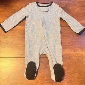Cloud Island Gray Footed One Piece with Black Trim 3-6 months